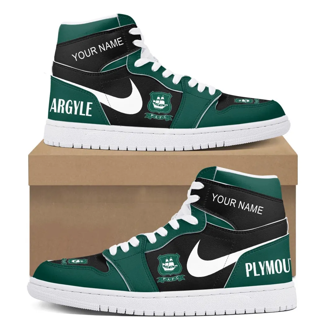 Plymouth Argyle Air Jordan 1 High Sneakers, Nike Sneakers For Plymouth Argyle Fans EPL16042525706