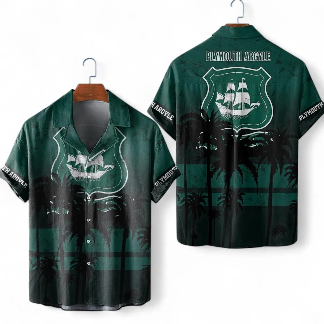 Plymouth Argyle Hawaiian Shirt For Men, All Over Print Hawaiian Shirt Plymouth Argyle EPL1004222535