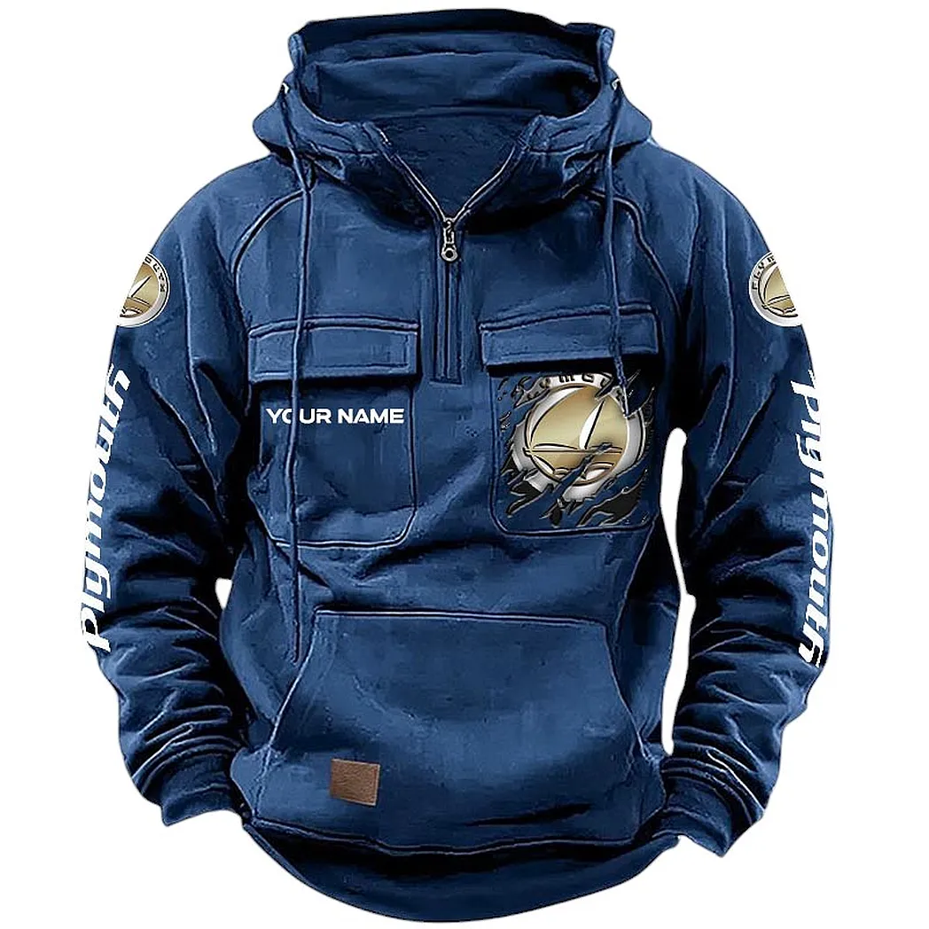 Plymouth Hoodie Tactical Quarter Zip, Gift For Plymouth Lovers CAR164022425181 - Dark Blue