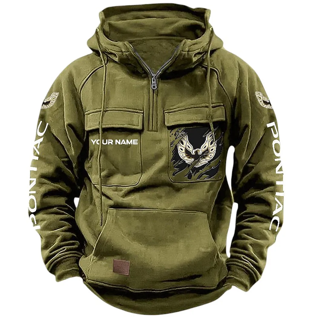 Pontiac Firebird Hoodie Tactical Quarter Zip, Gift For Pontiac Firebird Lovers CAR164022425142 - Army Green