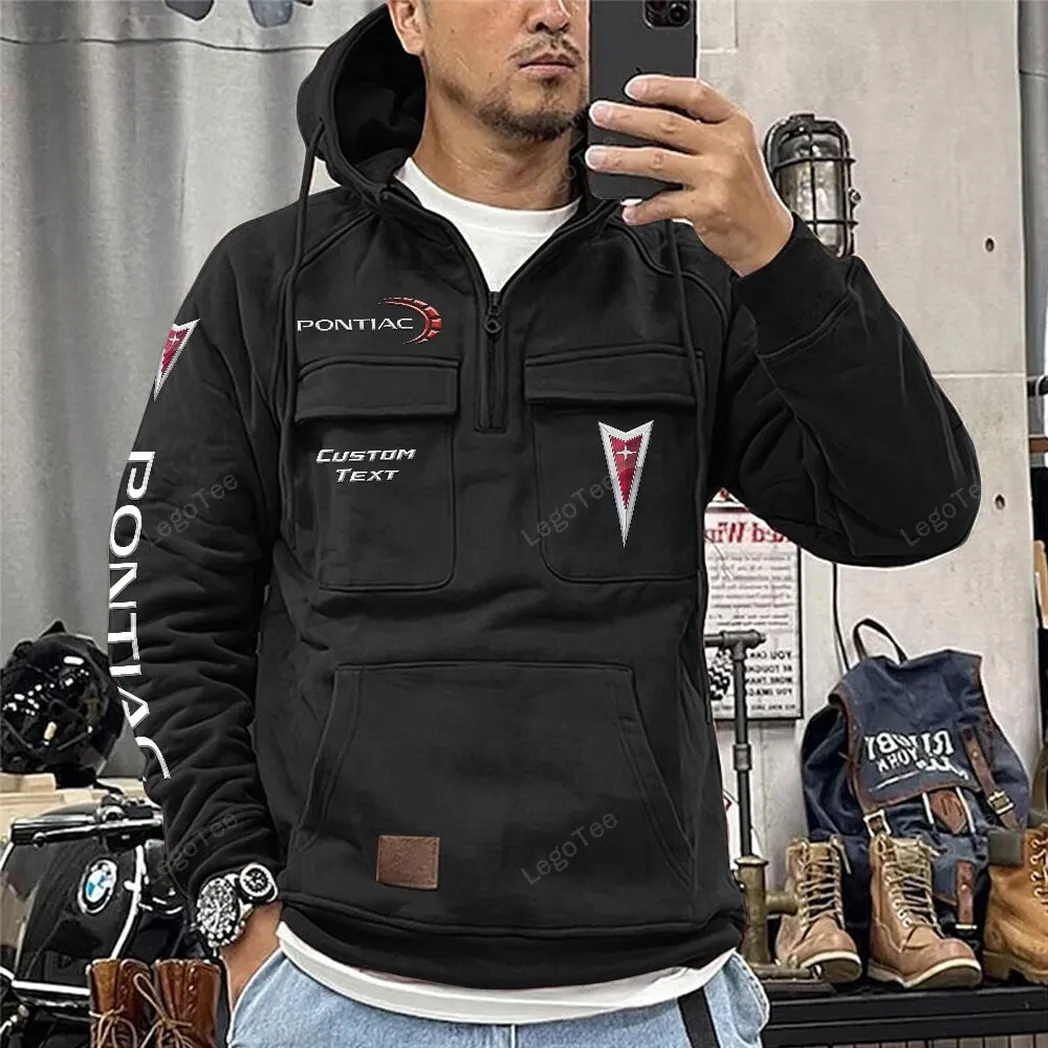 Pontiac Tactical Quarter Zip Hoodie, Gift For Pontiac Lovers, Gift For Him, Husband, Boyfriend - Black CAR96021425693-2