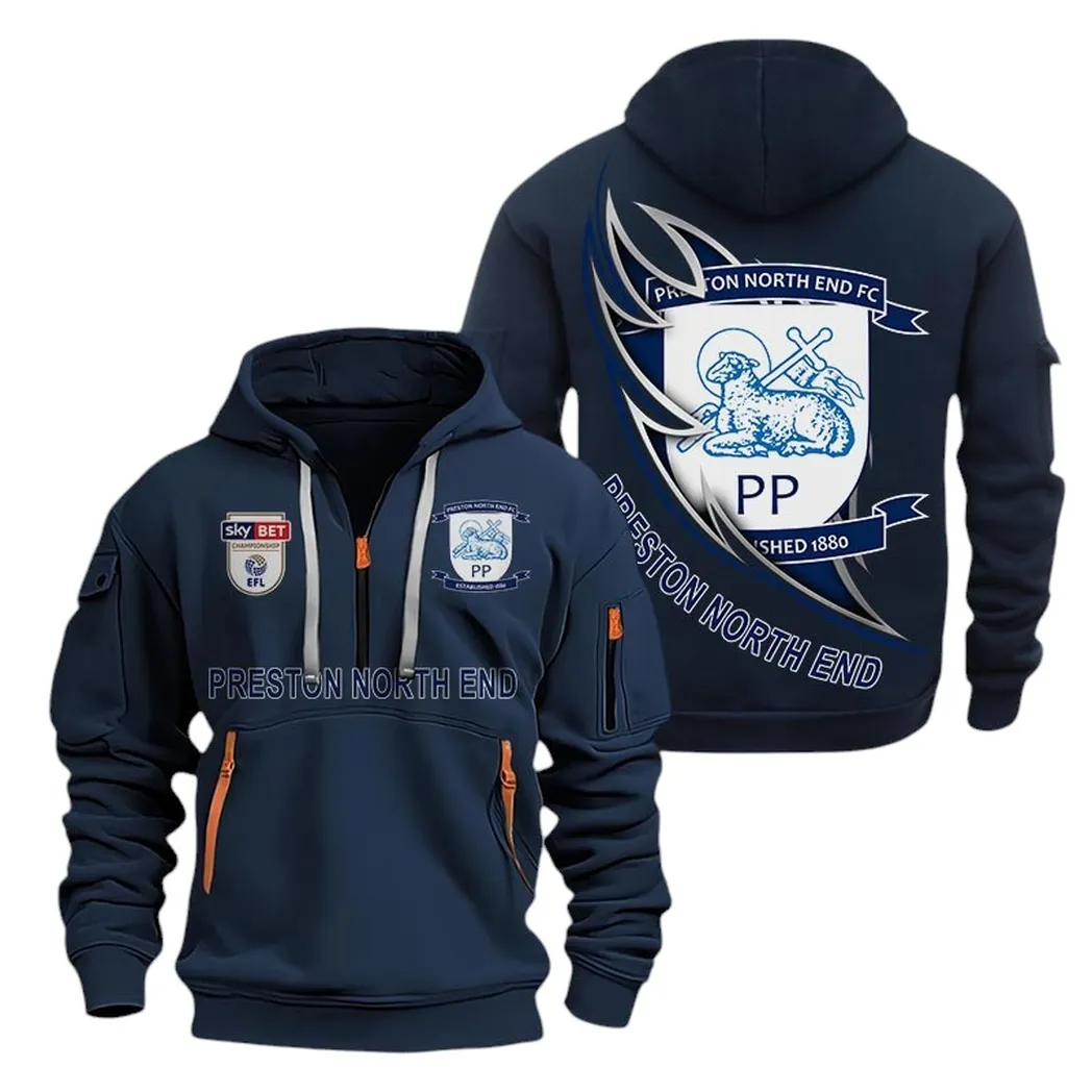 Preston Hoodie Half Zip, All Over Print Hoodie For Preston Fans EPL27042525150 - Navy