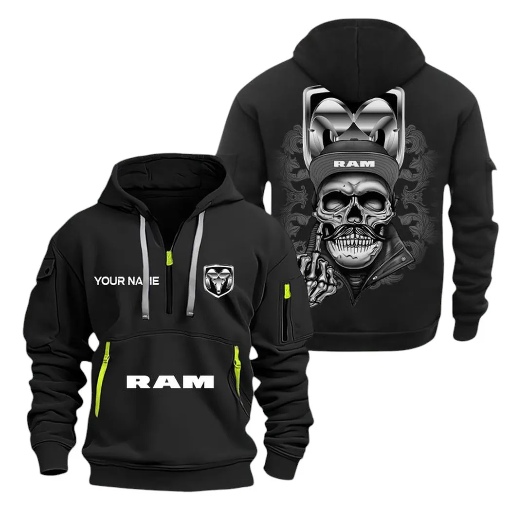 Ram Half Zip Hoodie For Men, Gift For Ram Fan CAR166022625161 - Black