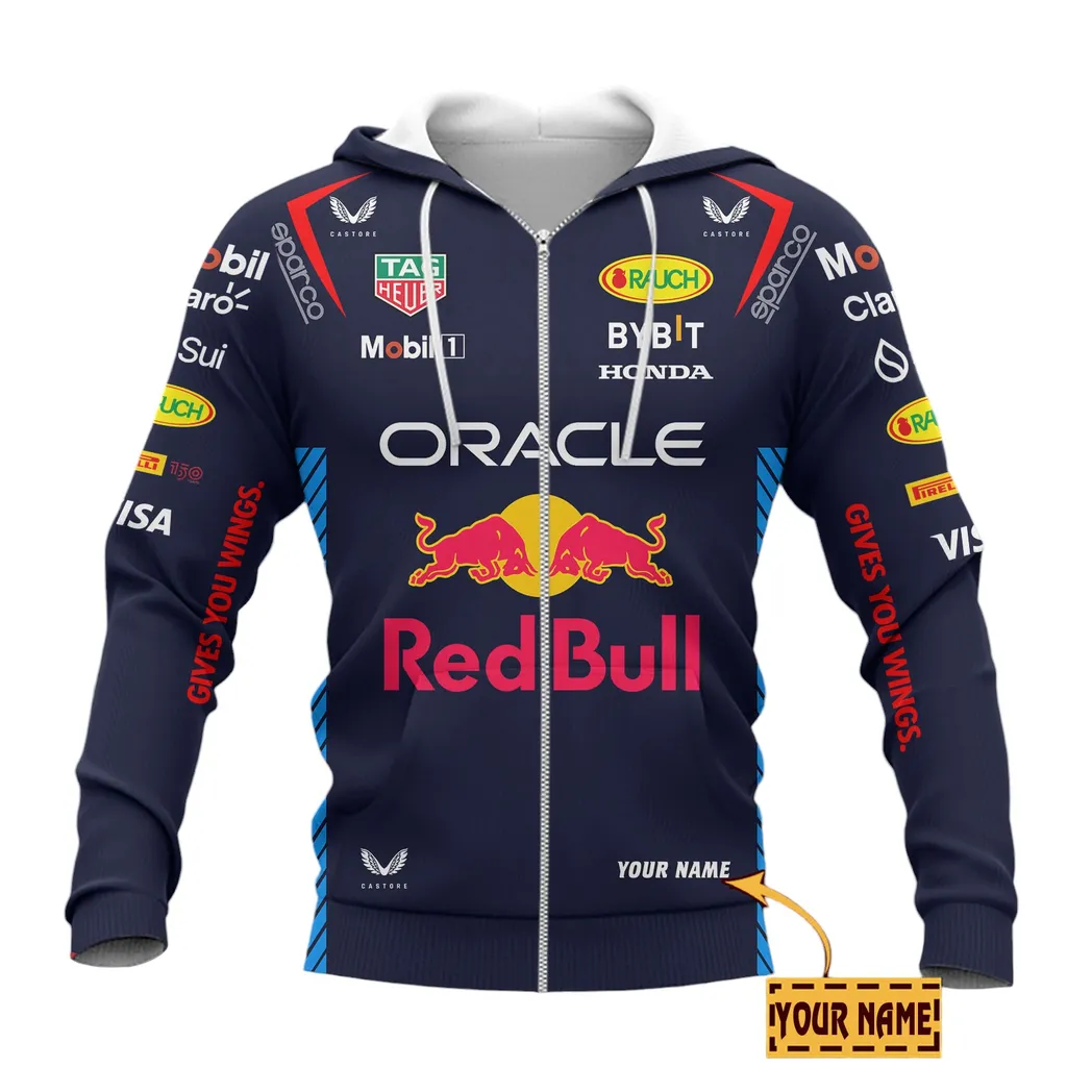 Red Bull Racing 2024 Zipper Hoodie, All Over Print Zipper Hoodie Red Bull Racing 2024 CAR41304142501