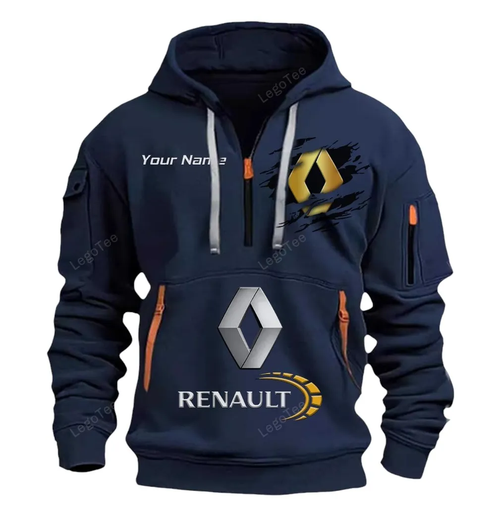 Renault Half Zip Hoodie CAR113021425792, Best Gift for Him, Husband, Boyfriend - Navy