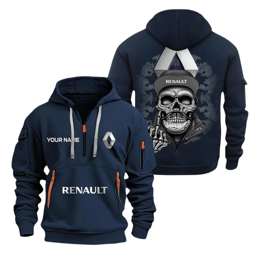 Renault Half Zip Hoodie For Men, Gift For Renault Fan CAR166022625166 - Navy