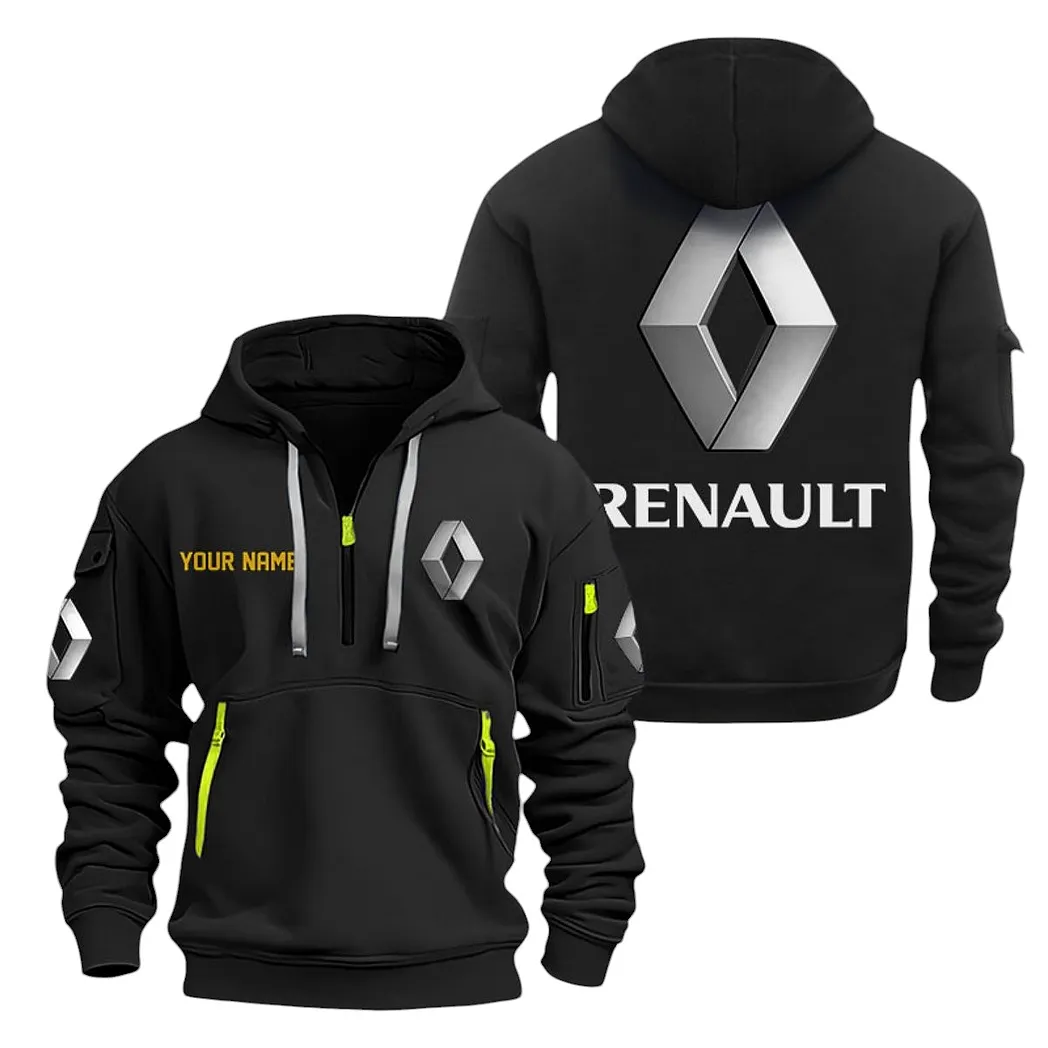 Renault Half Zip Hoodie For Men, Gift For Renault Lovers CAR20022125727 - Black