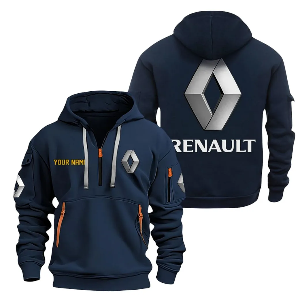 Renault Half Zip Hoodie For Men, Gift For Renault Lovers CAR20022125727 - Navy