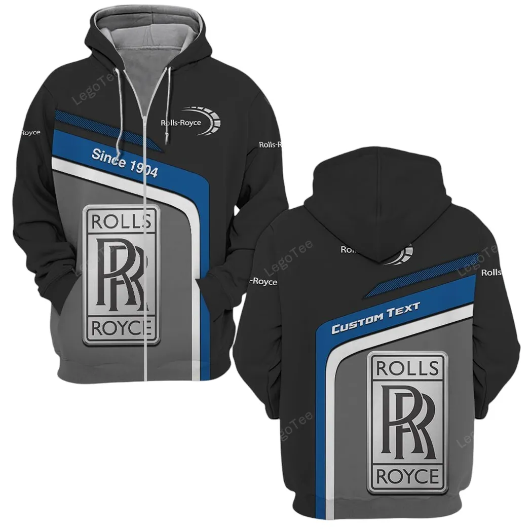 Rolls Royce Zipper Hoodie, Gift For Rolls Royce Lovers, Gift For Him, Husband, Boyfriend CAR11103032564