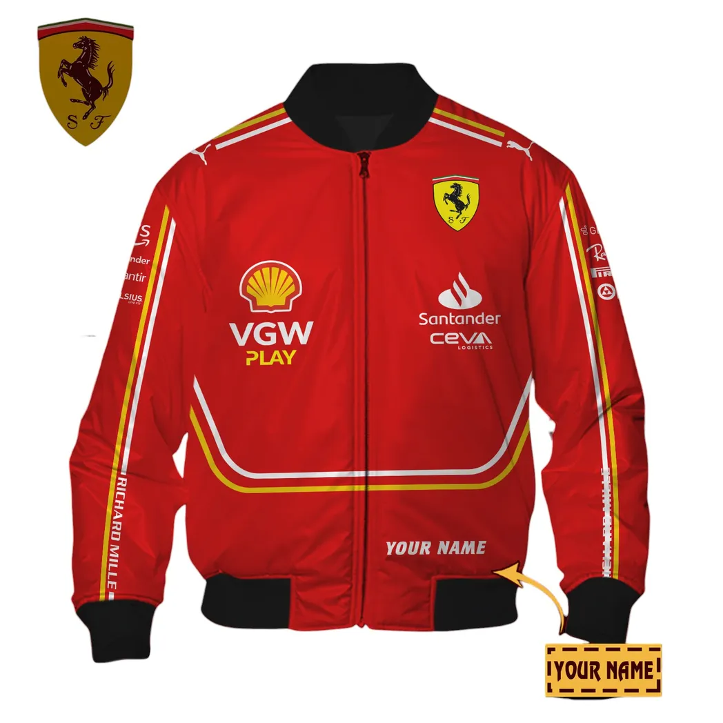 Scuderia Ferrari Bomber Jacket, All Over Print Bomber Jacket Scuderia Ferrari CAR41304142500