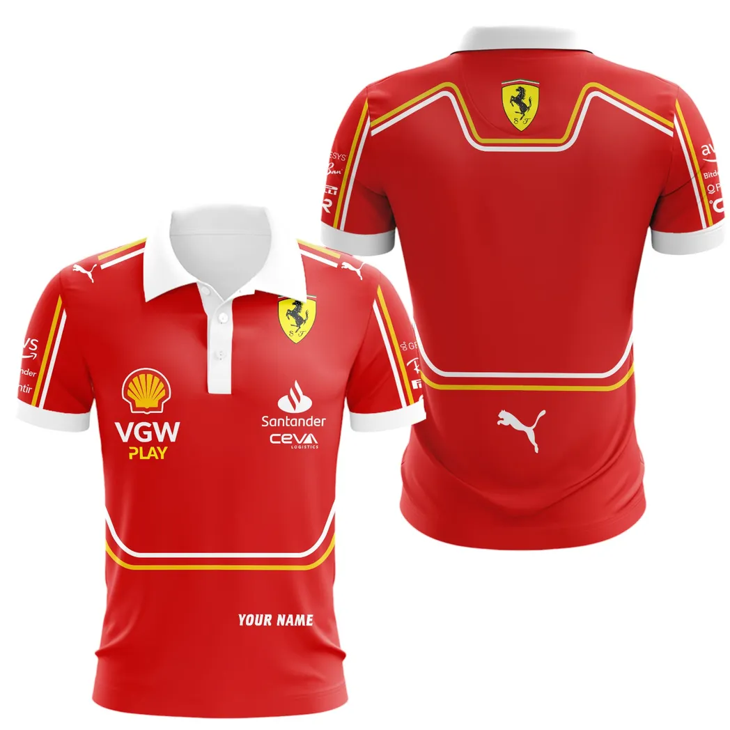 Scuderia Ferrari Polo Shirt, All Over Print Polo Shirt Scuderia Ferrari CAR41304142500
