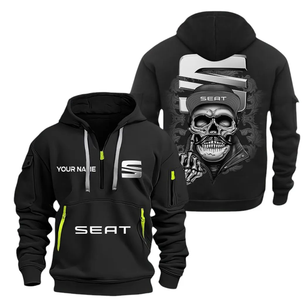 Seat Half Zip Hoodie For Men, Gift For Seat Fan CAR166022625149 - Black