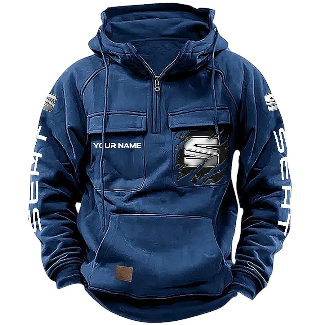 Seat Hoodie Tactical Quarter Zip, Gift For Seat Lovers CAR164022425169 - Dark Blue
