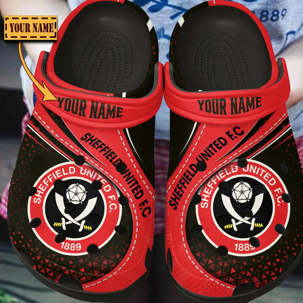 Sheffield United EPL Crocs SPO2120015, Gift For Fan Sheffield United - Black