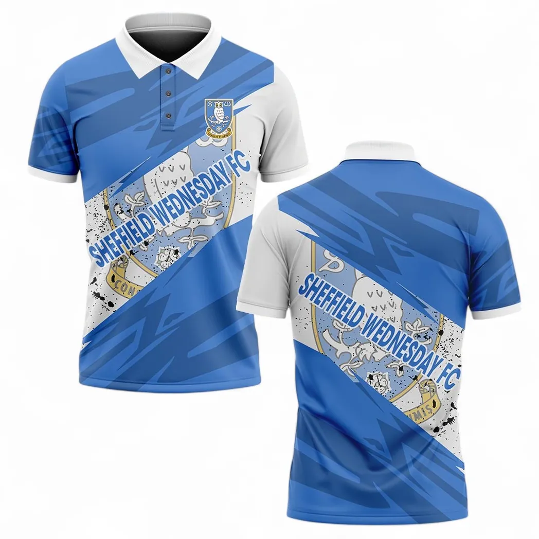 Sheffield Wednesday Polo Shirt, All Over Print Polo Shirt Sheffield Wednesday EPL2104232518