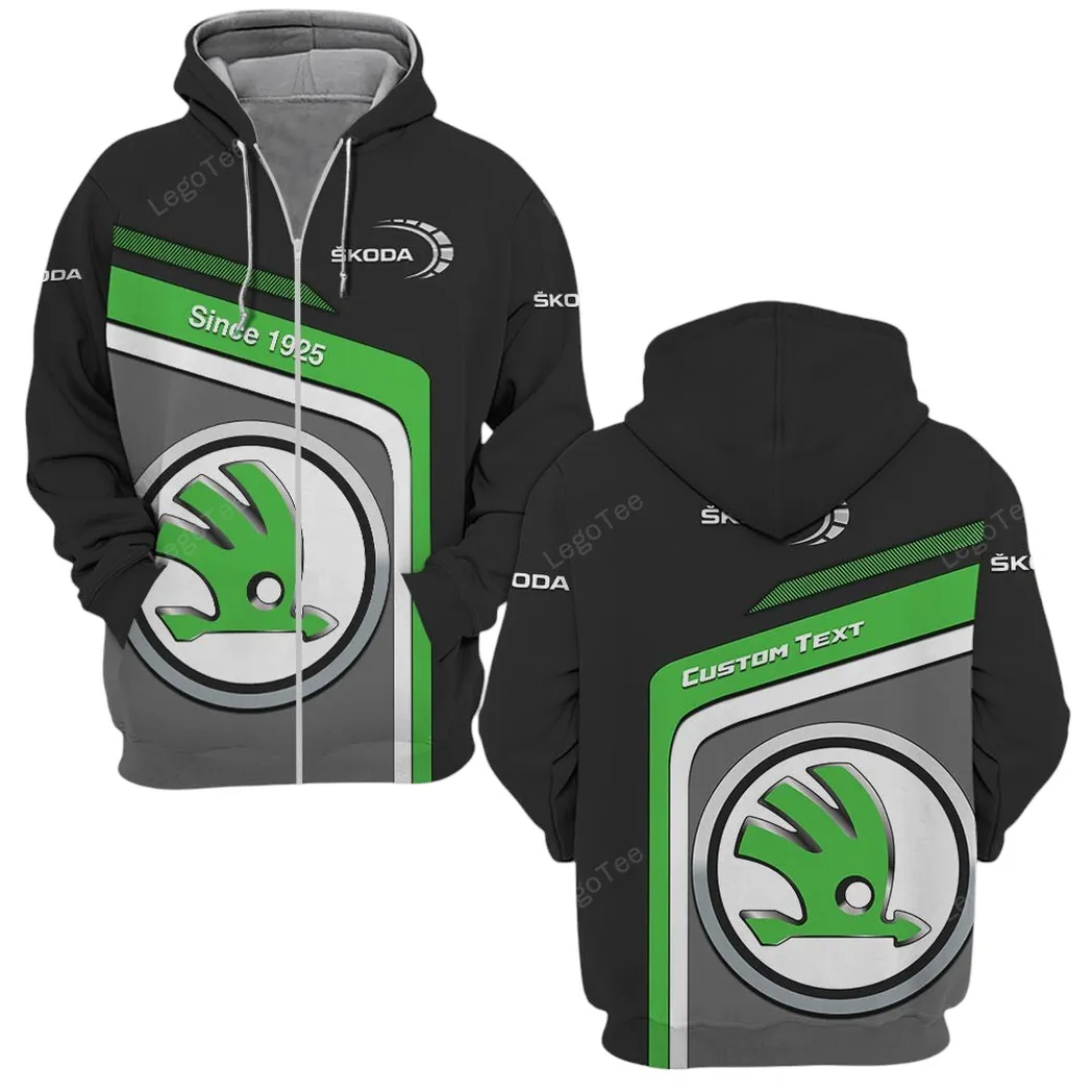 Skoda Zipper Hoodie, Gift For Skoda Lovers, Gift For Him, Husband, Boyfriend CAR11103032569