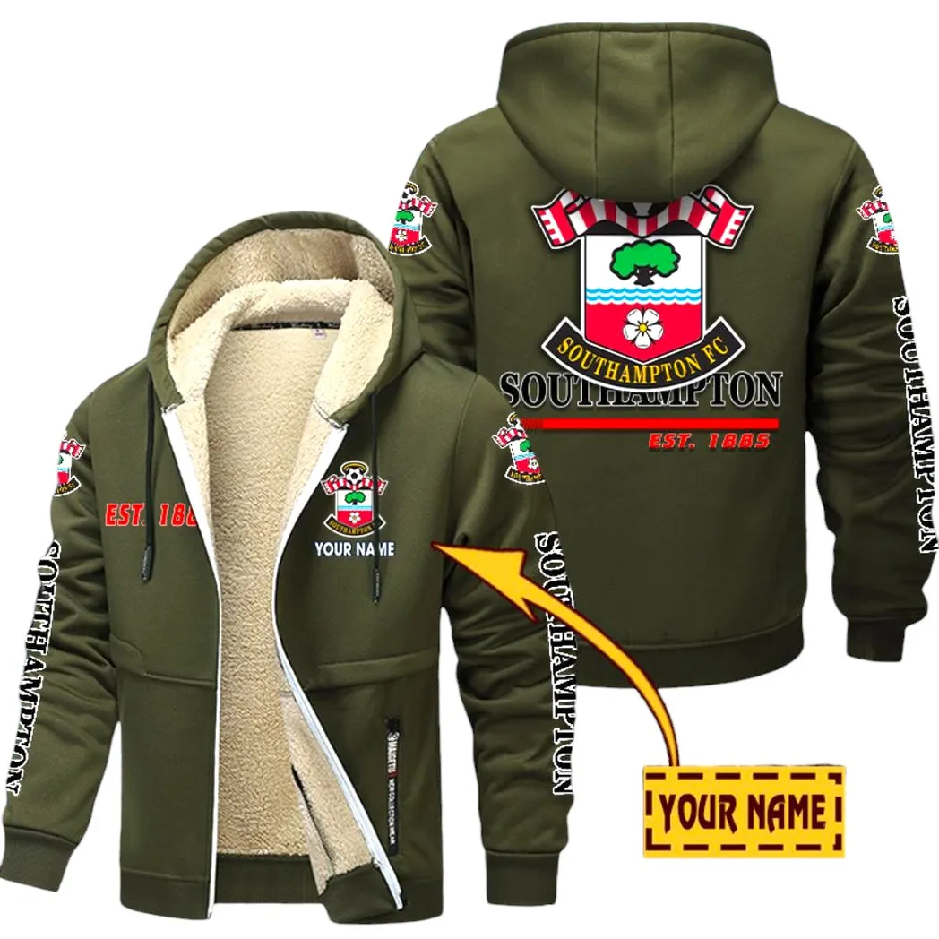Southampton EPL Lamb Fleece Thick Coat SPO0520011, Gift For Fan Southampton - Army Green