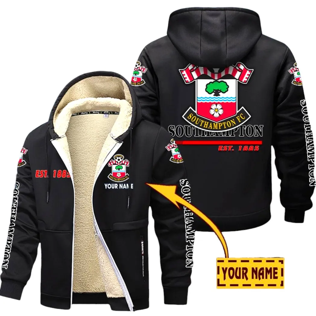Southampton EPL Lamb Fleece Thick Coat SPO0520011, Gift For Fan Southampton - Black
