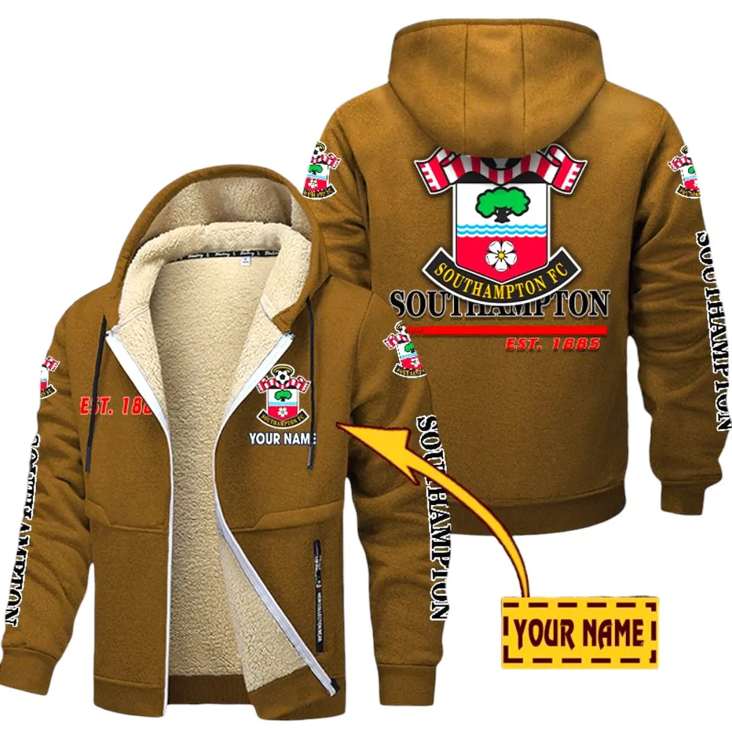 Southampton EPL Lamb Fleece Thick Coat SPO0520011, Gift For Fan Southampton - Brown