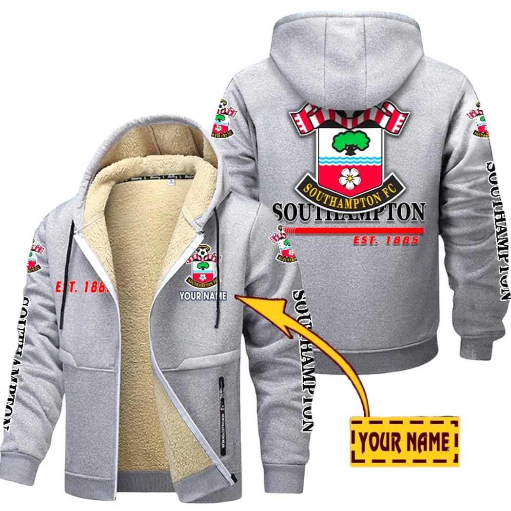 Southampton EPL Lamb Fleece Thick Coat SPO0520011, Gift For Fan Southampton - Light Gray