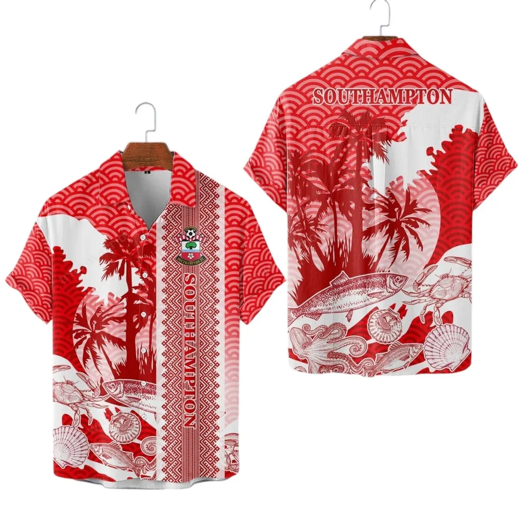 Southampton F.C. Hawaiian Shirt For Men, All Over Print Hawaiian Shirt Southampton F.C. EPL0104212508