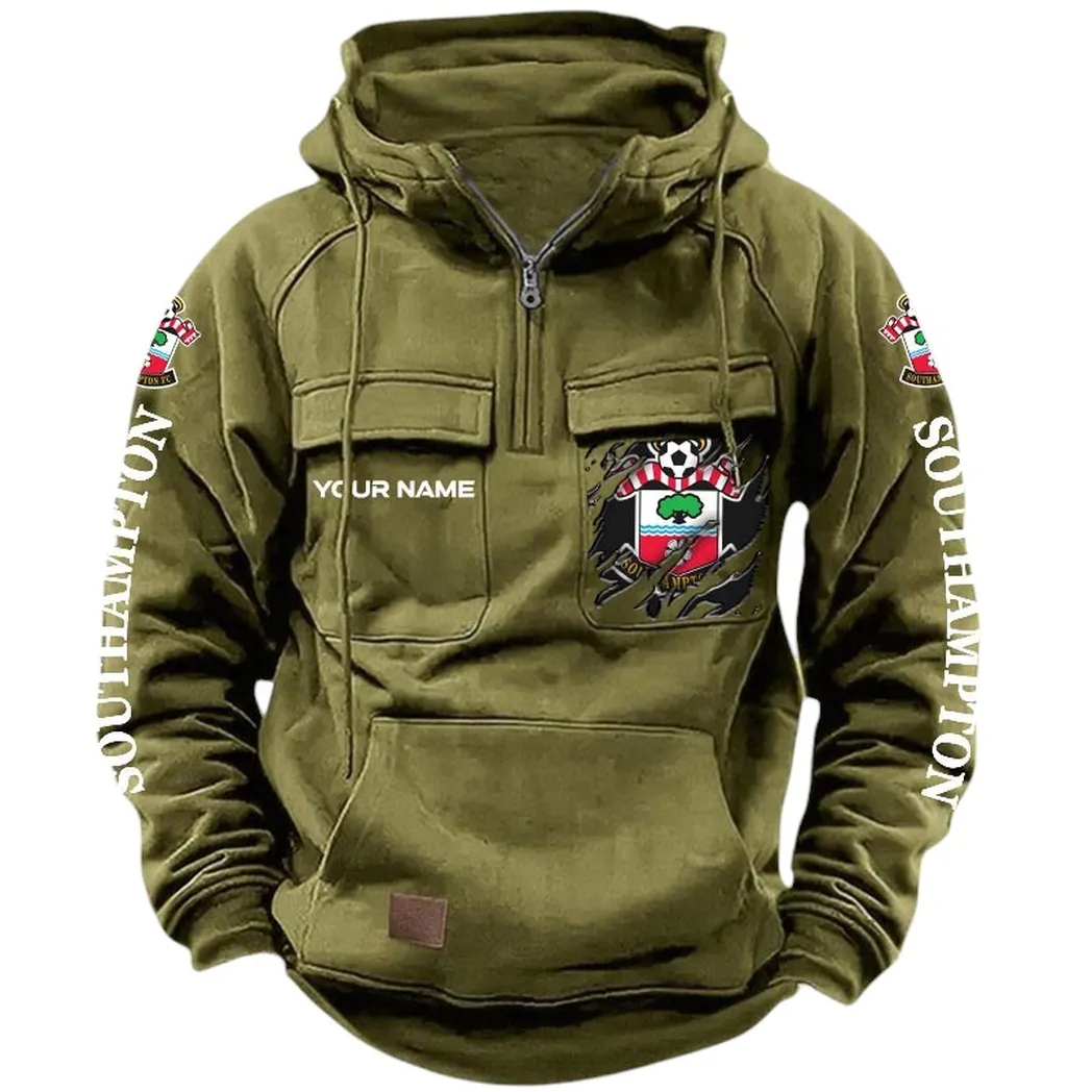 Southampton Hoodie  Tactical Quarter Zip, All Over Print Hoodie Southampton EPL17042625371 - Army Green