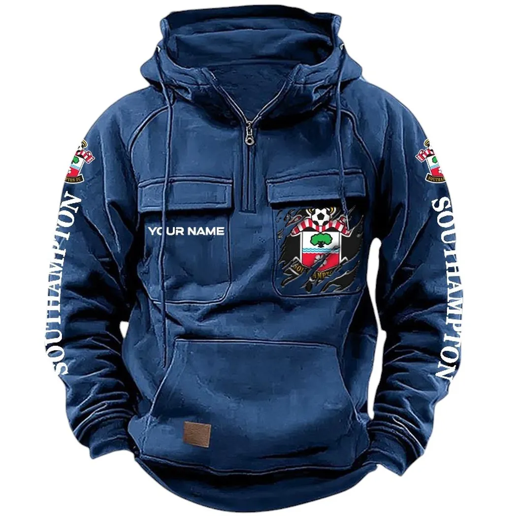 Southampton Hoodie  Tactical Quarter Zip, All Over Print Hoodie Southampton EPL17042625371 - Dark Blue