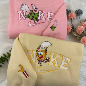 Spongebob And Patrick Cartoon Embroidered Sweatshirt Fashion Style For Couple