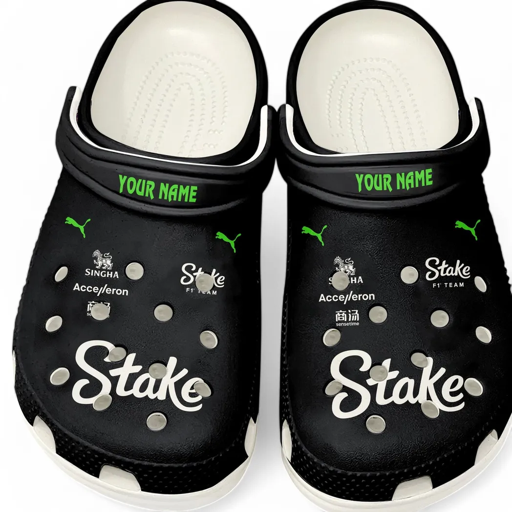 Stake F1 Team Crocs, All Over Print Crocs Clogs Stake F1 Team CAR421040925560 - White