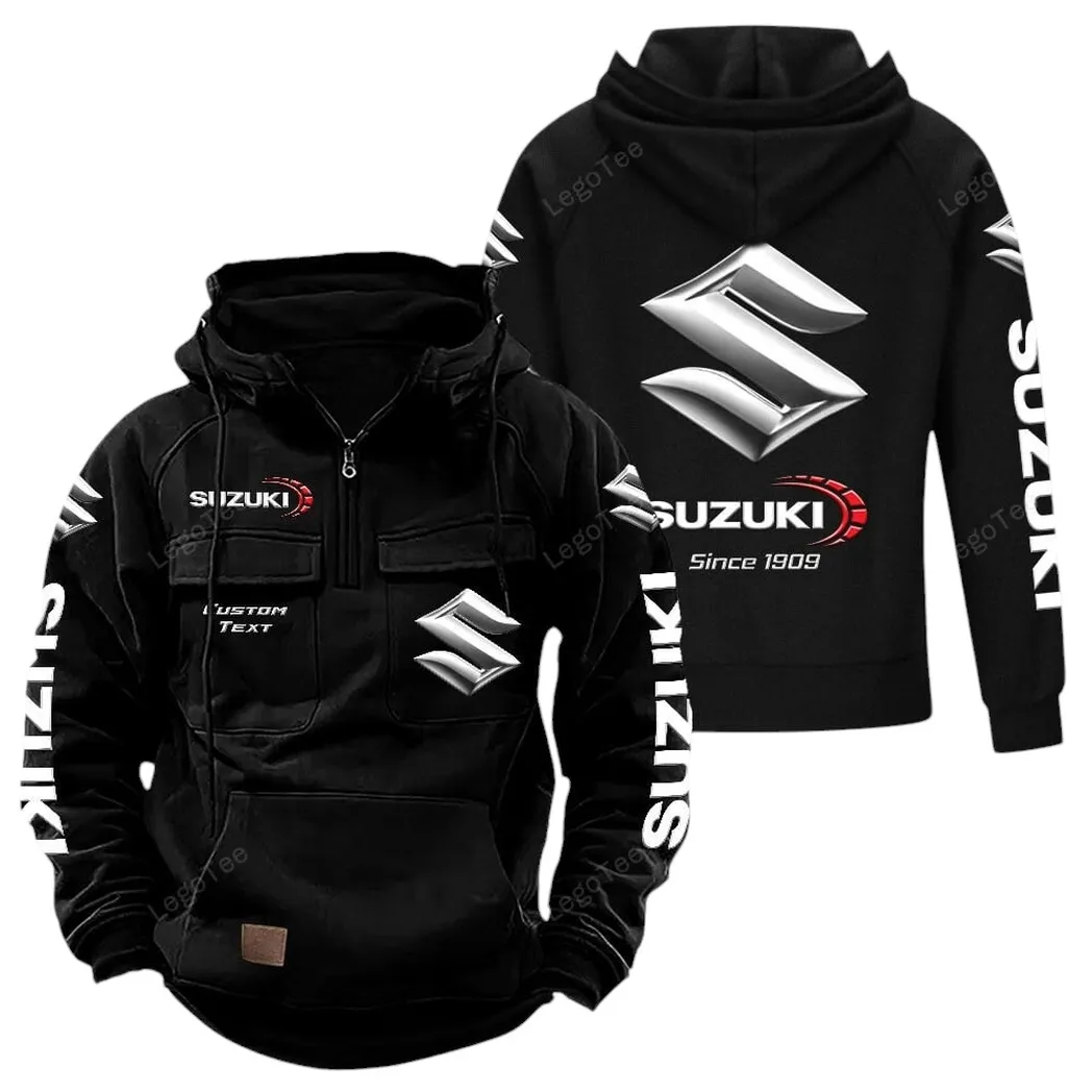 Suzuki Tactical Quarter Zip Hoodie, Gift For Suzuki Lovers, Gift For Him, Husband, Boyfriend - Black CAR96021425711-2