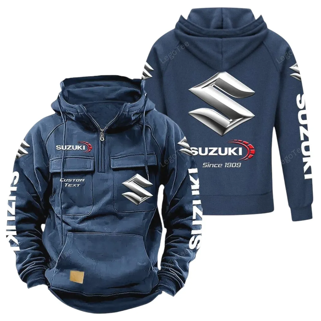 Suzuki Tactical Quarter Zip Hoodie, Gift For Suzuki Lovers, Gift For Him, Husband, Boyfriend - Dark Blue CAR96021425711-3