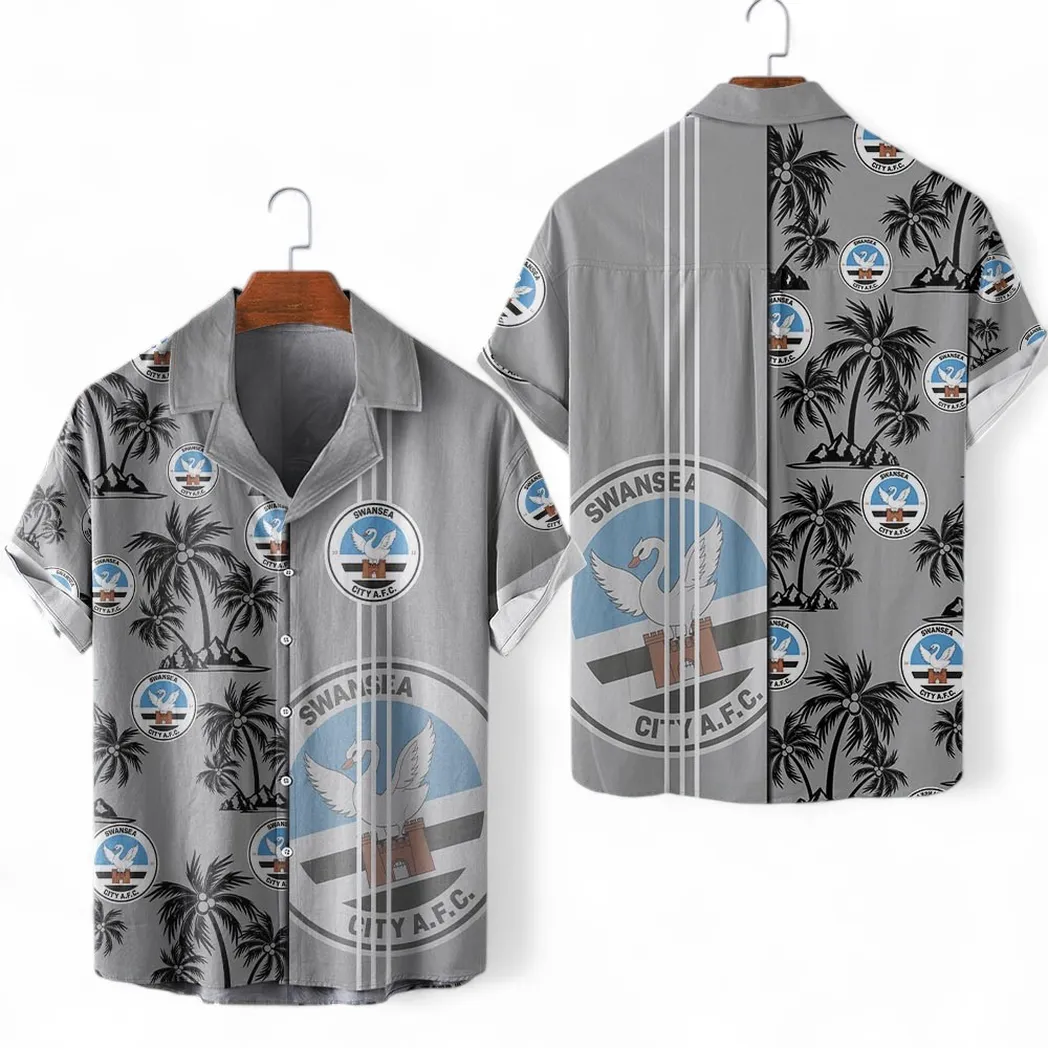 Swansea City Hawaiian Shirt For Men, All Over Print Hawaiian Shirt Swansea City EPL1804232532