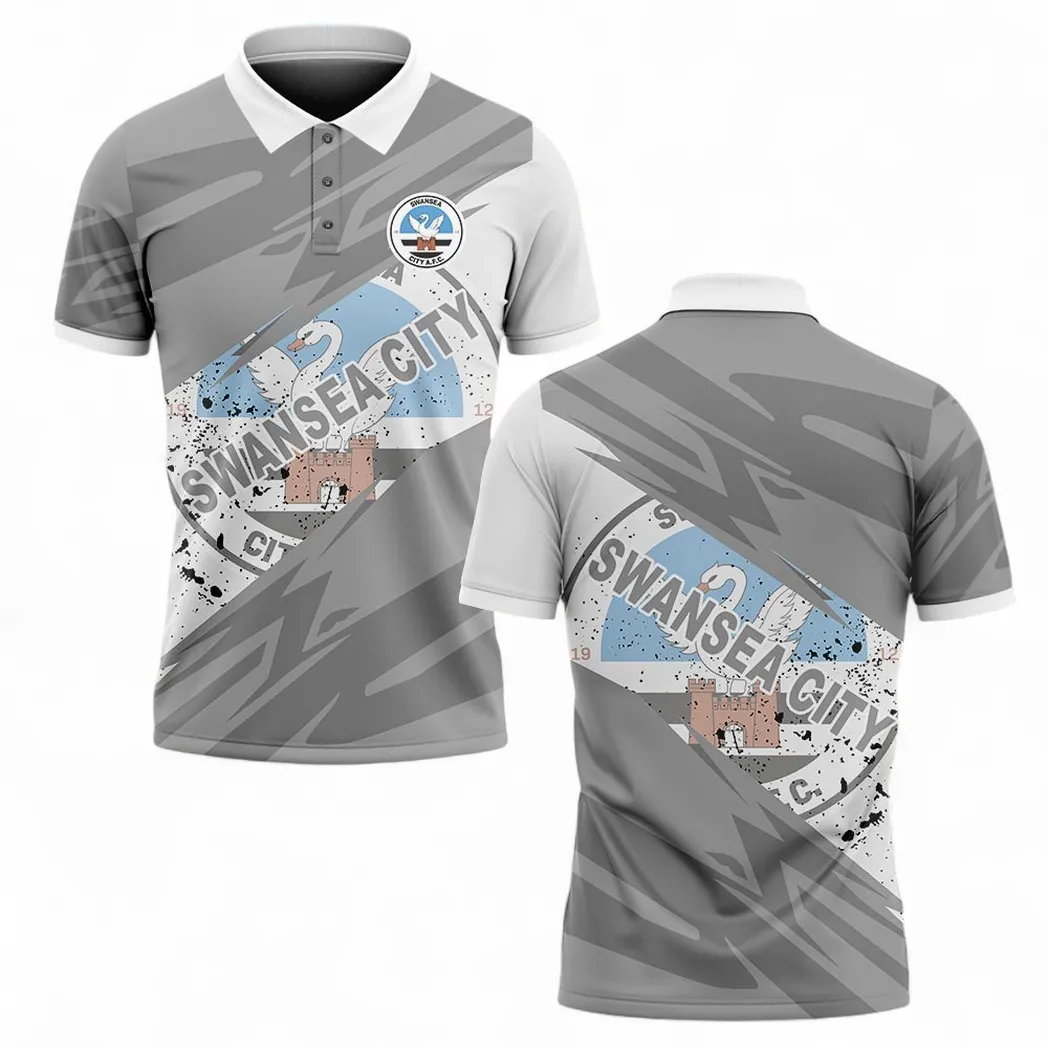 Swansea City Polo Shirt, All Over Print Polo Shirt Swansea City EPL2104232509