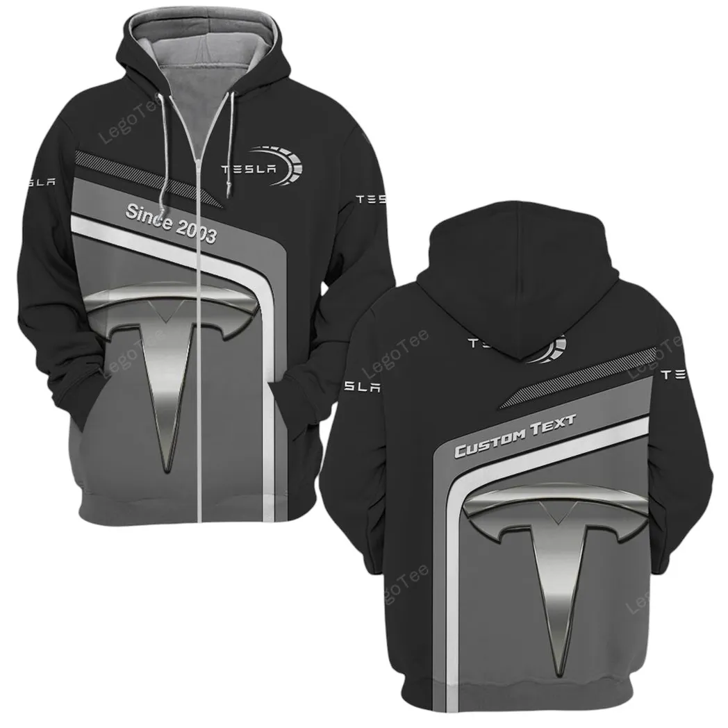 Tesla Zipper Hoodie, Gift For Tesla Lovers, Gift For Him, Husband, Boyfriend CAR11103032573