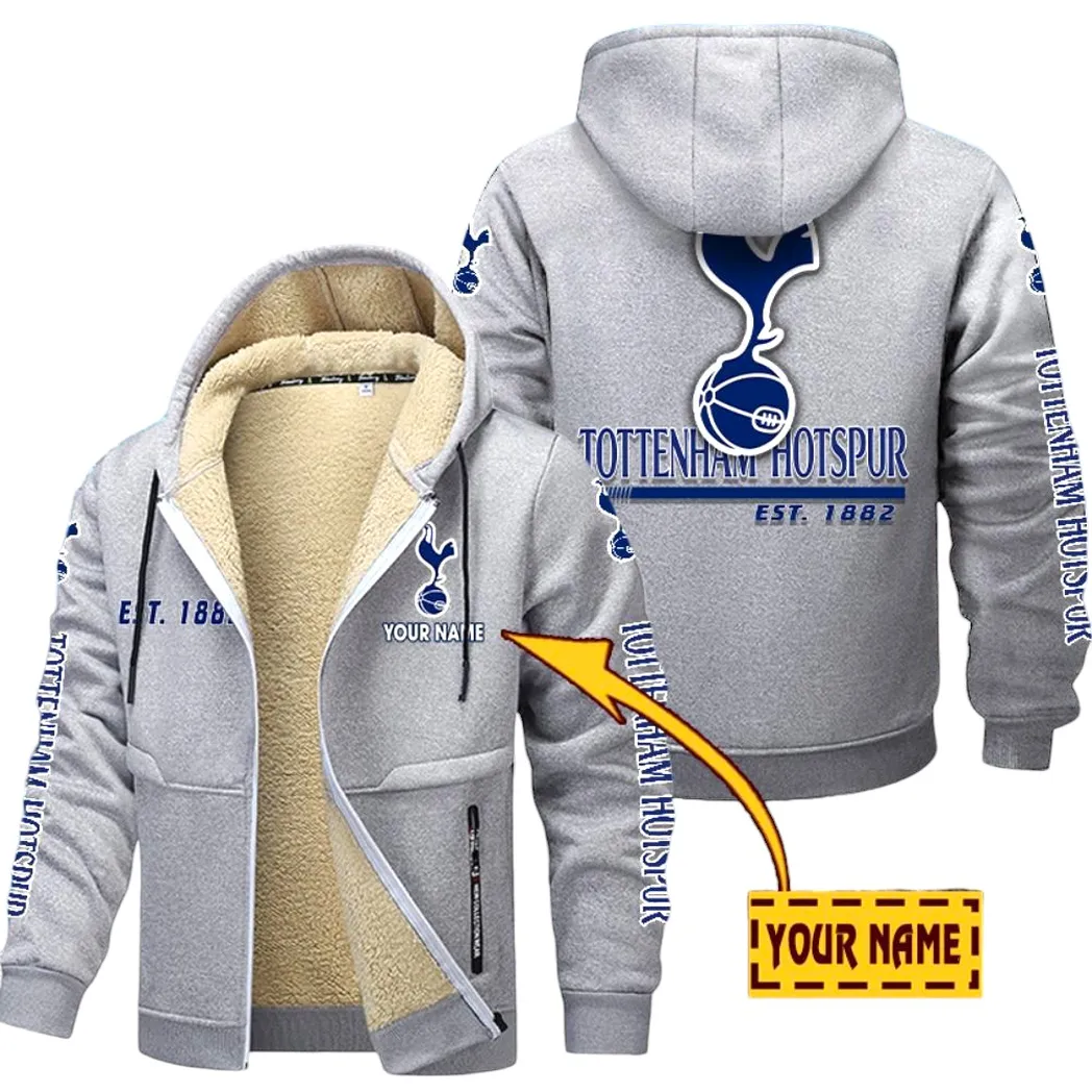 Tottenham EPL Lamb Fleece Thick Coat SPO0520013, Gift For Fan Tottenham - Light Gray