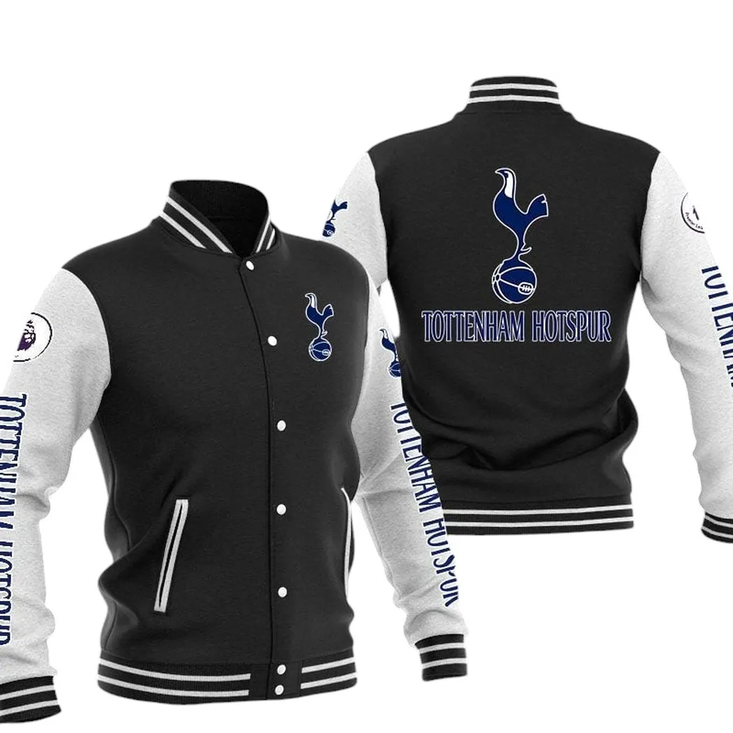 Tottenham Hotspur EPL Baseball Jacket SPO1320007, Gift For Fan Tottenham Hotspur - Black
