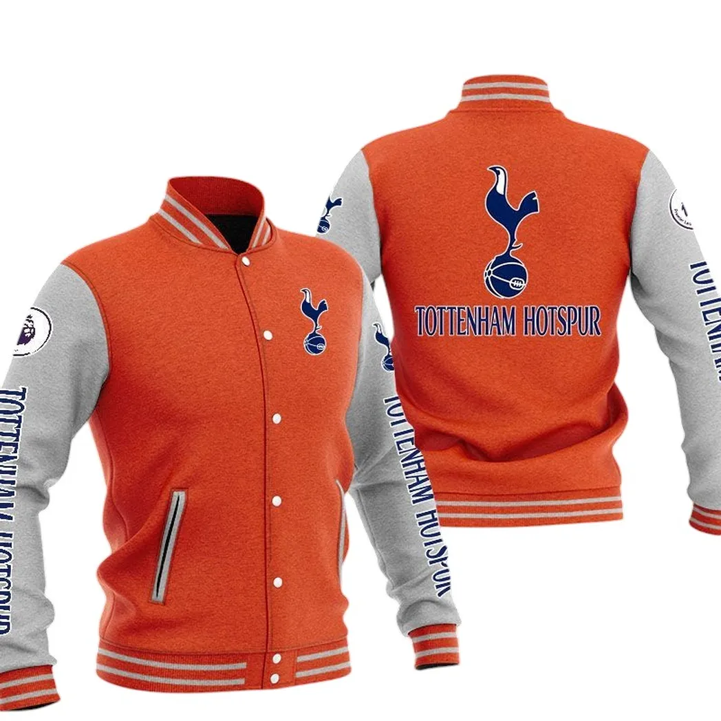 Tottenham Hotspur EPL Baseball Jacket SPO1320007, Gift For Fan Tottenham Hotspur - Orange