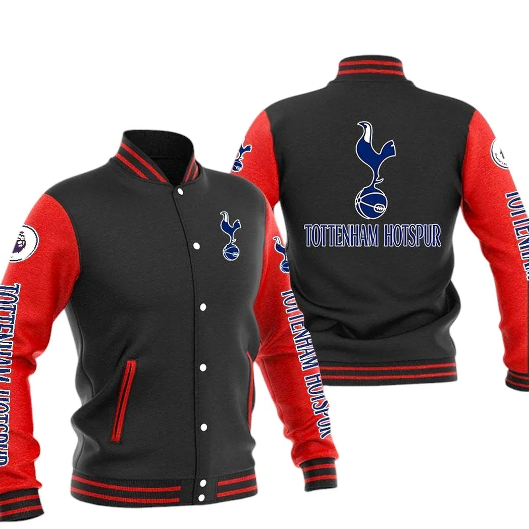 Tottenham Hotspur EPL Baseball Jacket SPO1320007, Gift For Fan Tottenham Hotspur - Red Black