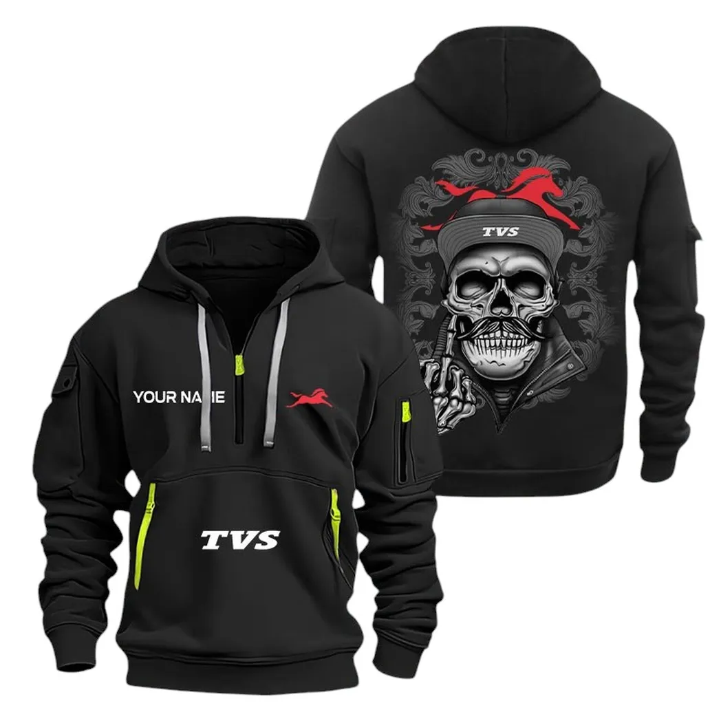 Tvs Half Zip Hoodie For Men, Gift For Tvs Fan CAR166022625214 - Black