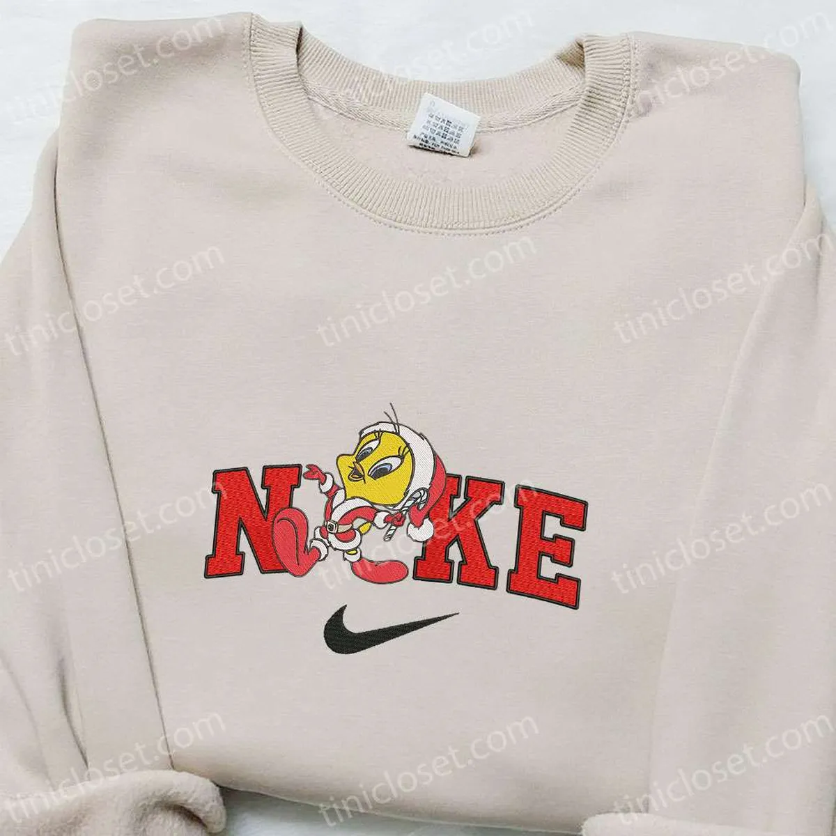 tweety-bird-santa-christmas-x-nike-embroidered-sweatshirt-cartoon-christmas-embroidered-shirt-best-christmas-gift-ideas-tjhvk.webp