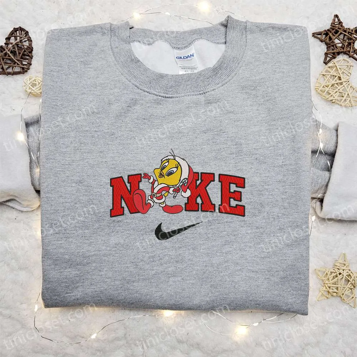 tweety-bird-santa-christmas-x-nike-embroidered-sweatshirt-cartoon-christmas-embroidered-shirt-best-christmas-gift-ideas-v25t1.webp