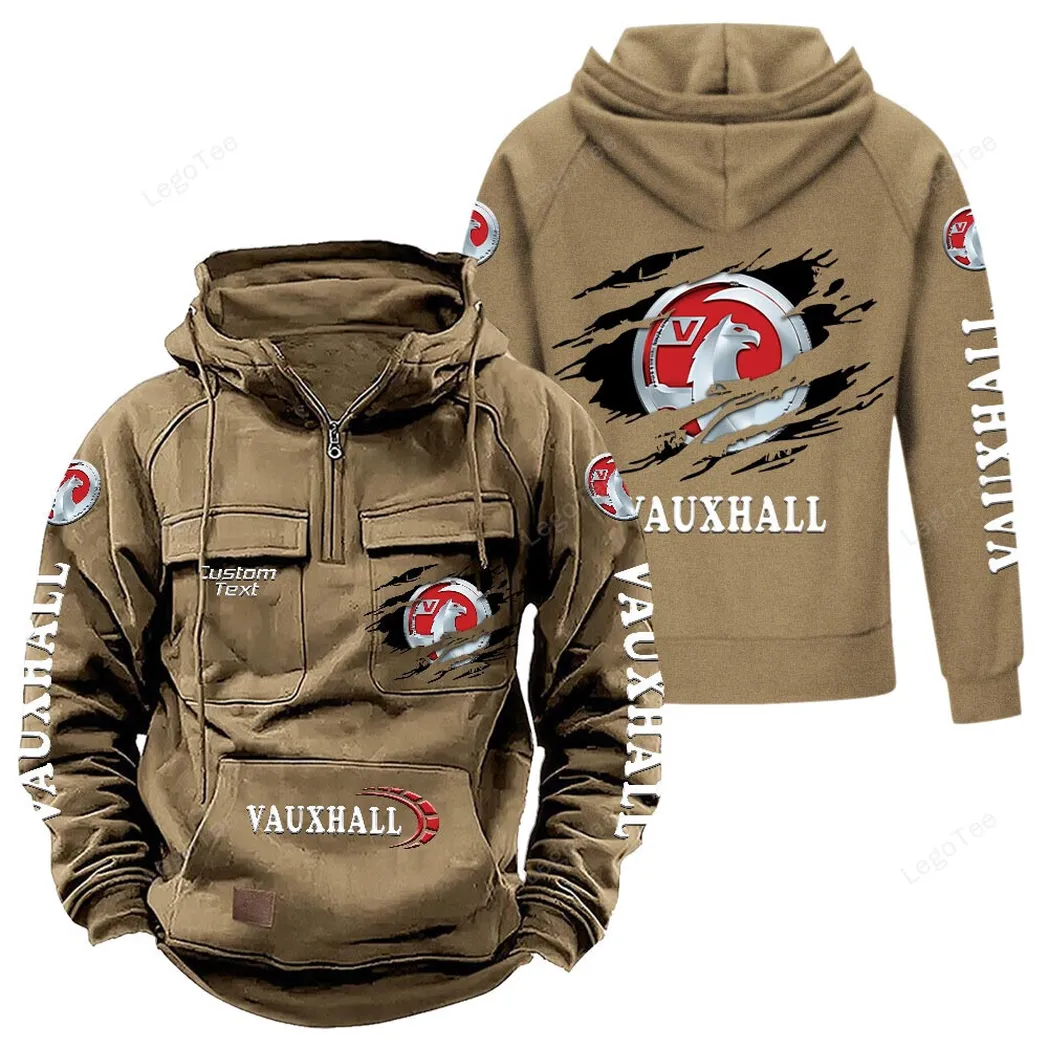 Vauxhall Tactical Quarter Zip Hoodie, Gift For Vauxhall Lovers, Gift For Him, Husband, Boyfriend - Khaki CAR122021425067-4
