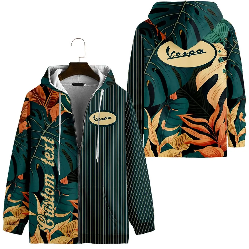 Vespa Vintage Zip Hoodie Custom All Over Print CAR434041725334