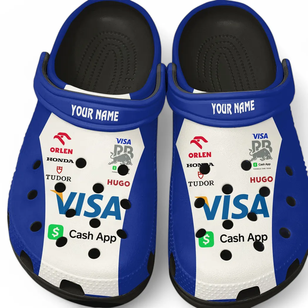 Visa Cash App RB Crocs, All Over Print Crocs Clogs Visa Cash App RB CAR421040925563 - Black