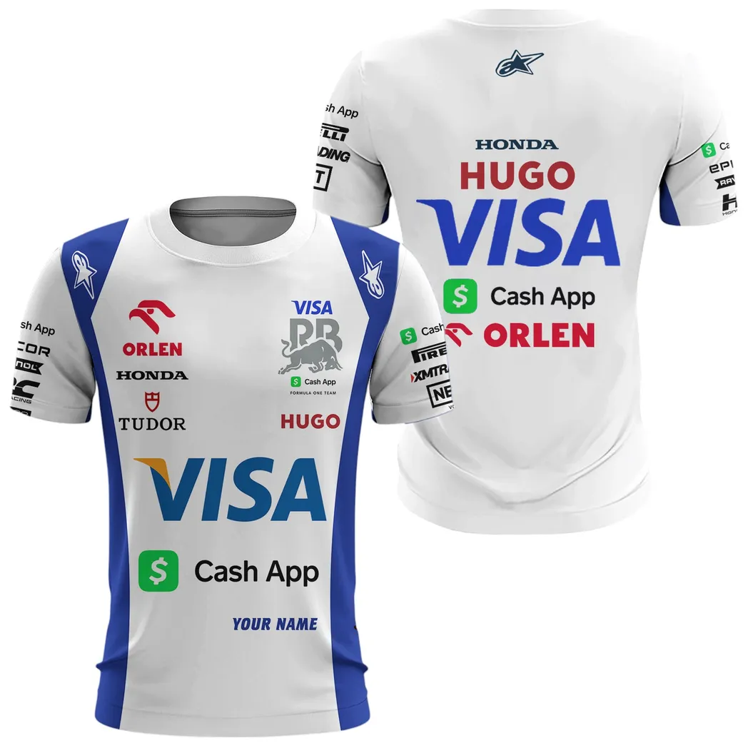 Visa Cash App RB T-Shirt, All Over Print T-Shirt Visa Cash App RB CAR41304142508