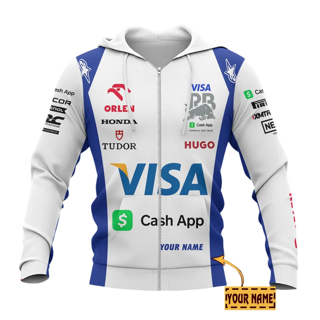 Visa Cash App RB Zipper Hoodie, All Over Print Zipper Hoodie Visa Cash App RB CAR41304142508
