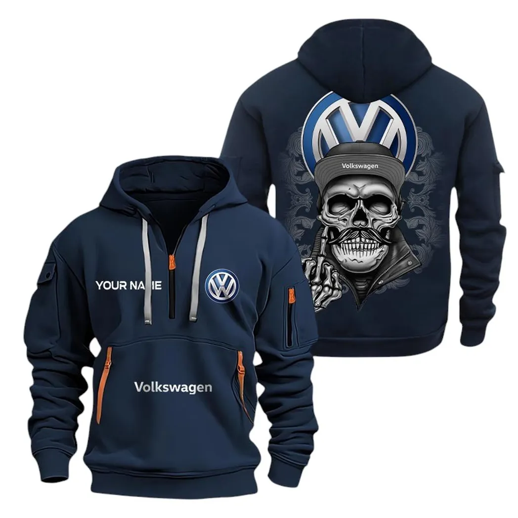 Volkswagen Half Zip Hoodie For Men, Gift For Volkswagen Fan CAR166022625174 - Navy