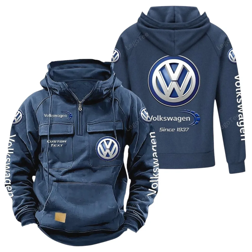 Volkswagen Tactical Quarter Zip Hoodie, Gift For Volkswagen Lovers, Gift For Him, Husband, Boyfriend - Dark Blue CAR96021425666-3