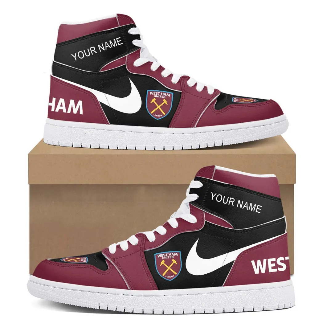 West Ham United Air Jordan 1 High Sneakers, Nike Sneakers For West Ham United Fans EPL16042525678