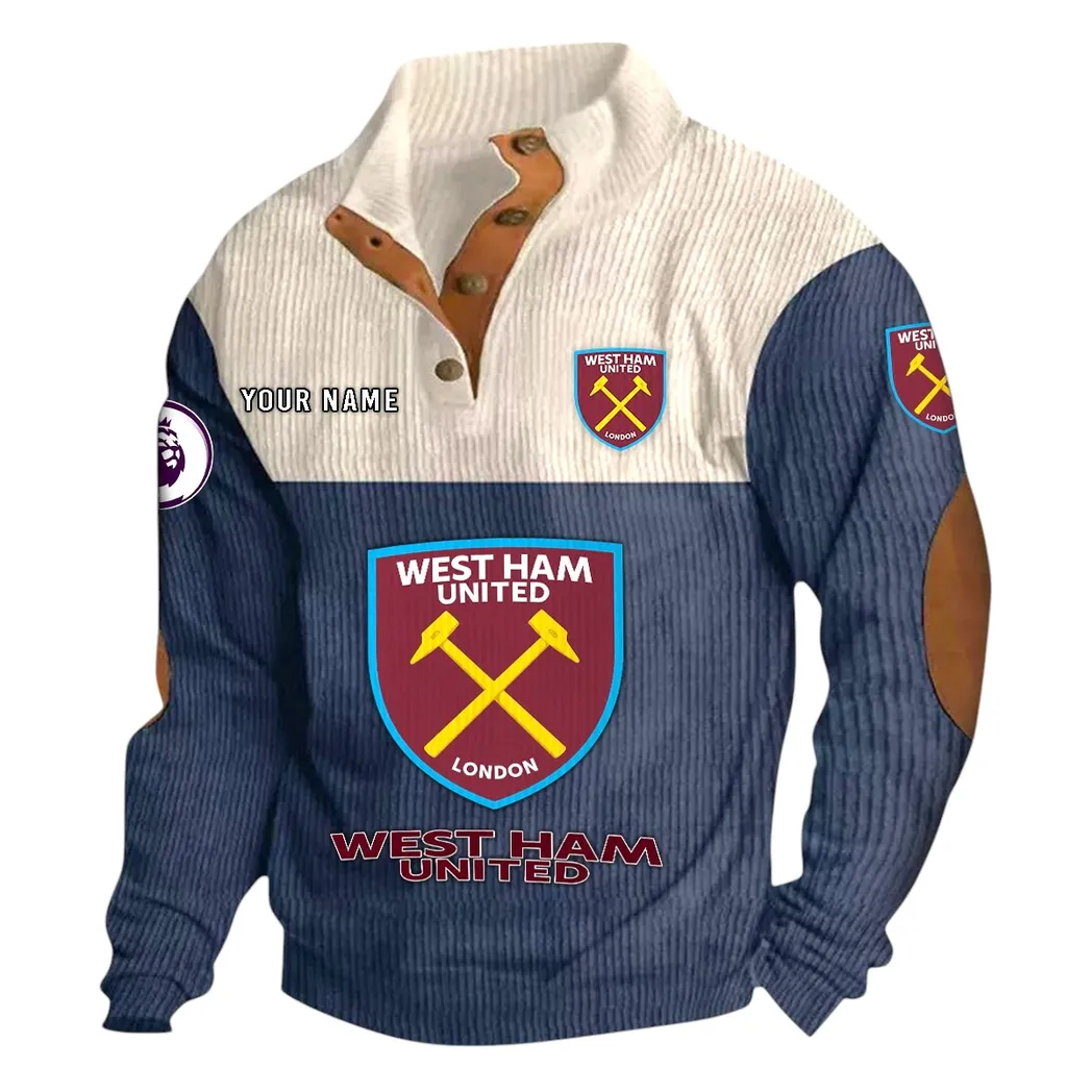 West Ham United  EPL Stand Up Collar Base Shirt SPO0820016, Gift For Fan West Ham United  - Navy